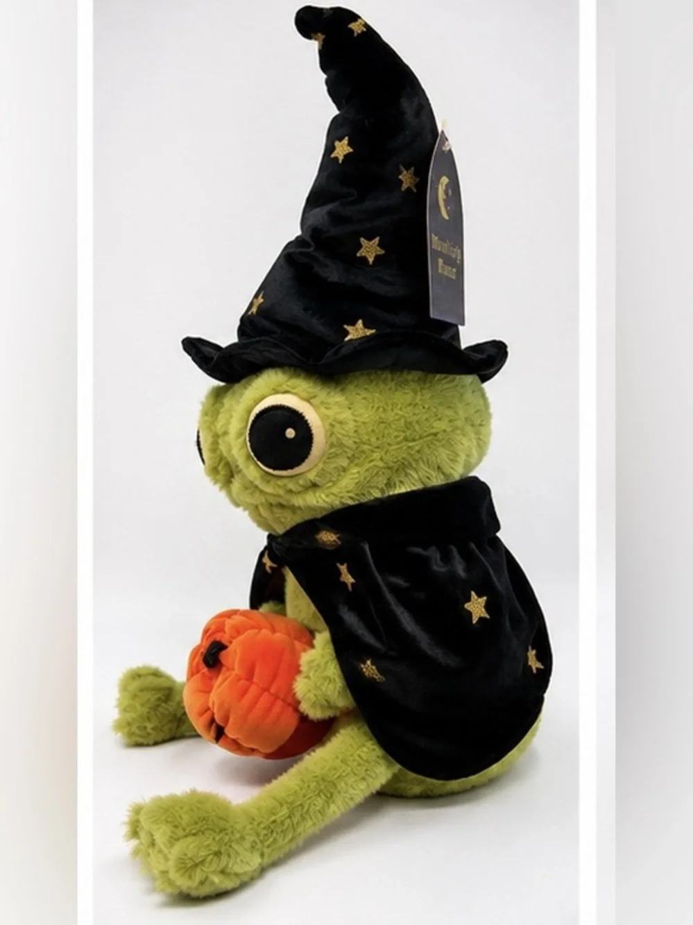 Moonlight Manor Halloween TikTokViral Wizard Frog Weighted Plush Pumpkin